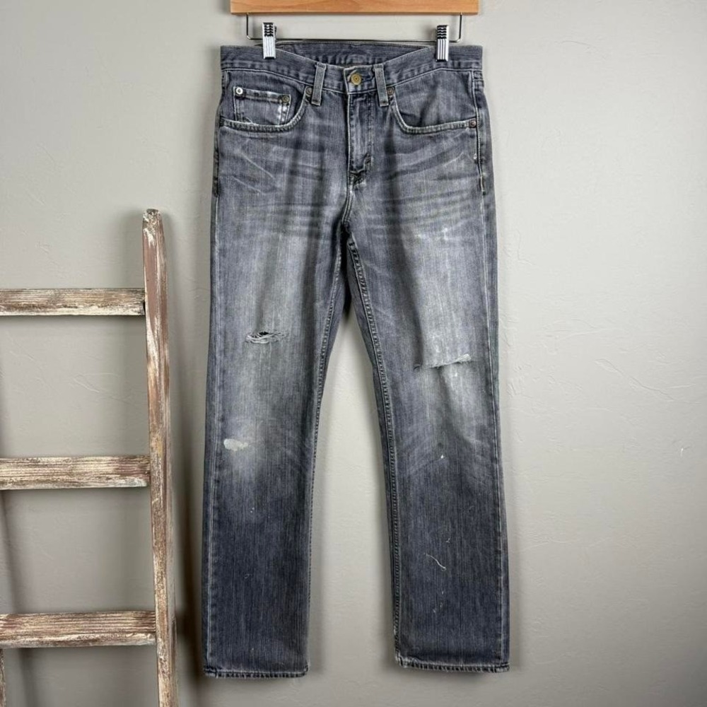 2010 Banana Republic Black Faded Distressed‎ Slim Denim Jeans 29x32